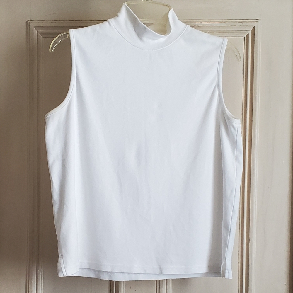 Jennifer Moore Mock Turtleneck Sleeveless Top